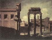 CODAZZI, Viviano Rome, the Campo Vaccino Looking toward the Capitoline d Spain oil painting artist